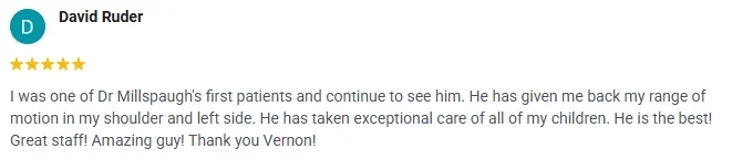 A 5-start Google review of OneHealth Chiropractic praising exceptional care